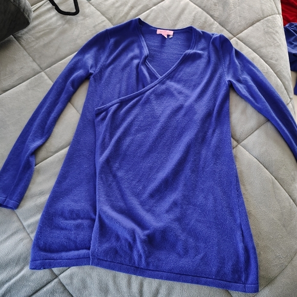 Lilly Pulitzur Blue Open Front Cardigan Sweater XS - Picture 7 of 11